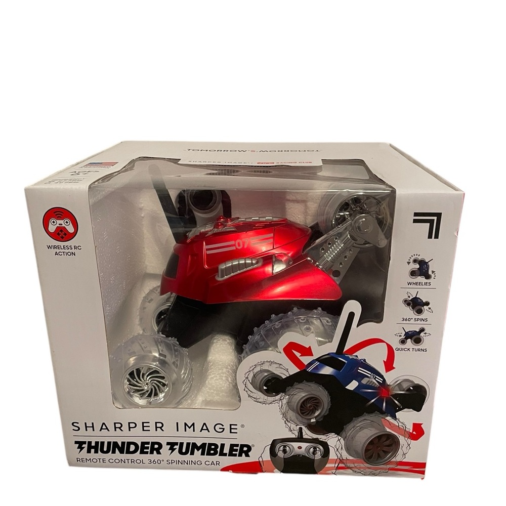 Sharper Image Thunder Tumbler Red Remote Control 360 Spinning Stunt Car RC Toy